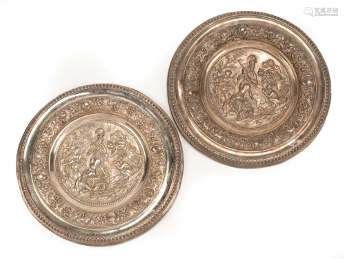 Grand Tour-Style Silvered Bronze Chargers