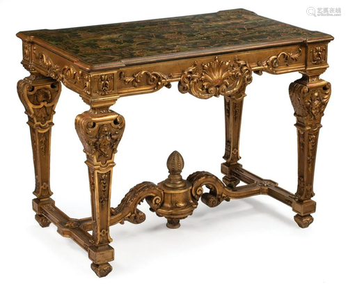 Carved and Gilt Chinoiserie Center Table