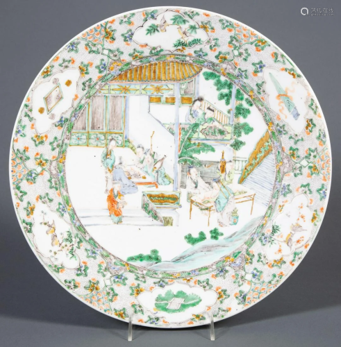 Chinese Famille Verte Porcelain Charger