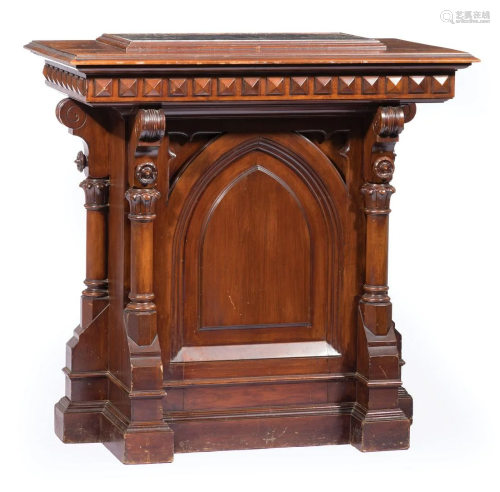 American Carved Mahogany Mixing Table