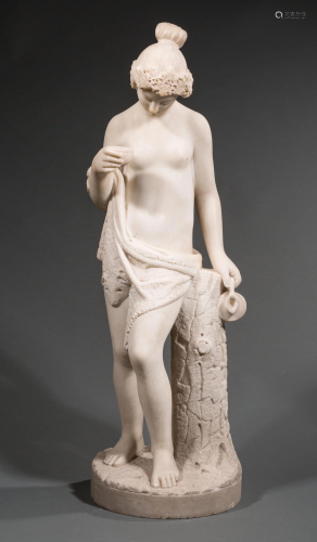 Antique Carved Marble Sculpture of Hebe