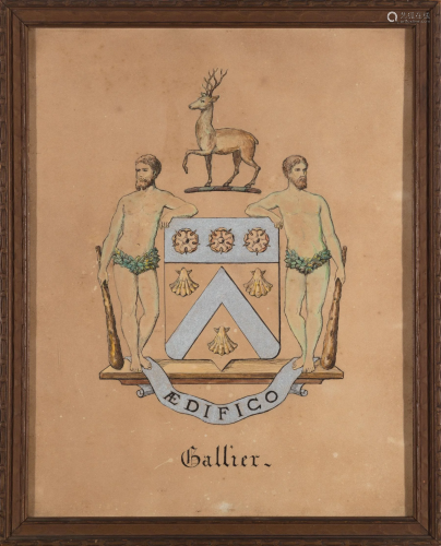 Two Coat of Arms of the Gallier Family, 19th c
