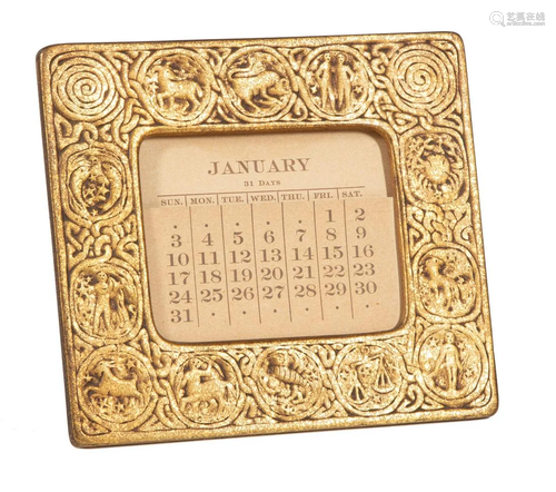 Tiffany Studios Gilt Bronze Desk Calendar