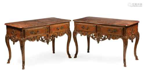 Pair of French Provincial-Style Consoles