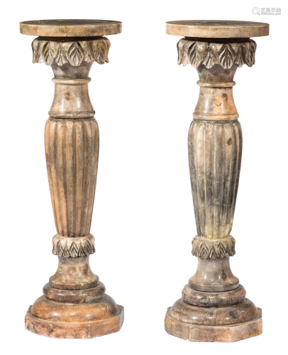 Pair of Continental Marble Pedestals