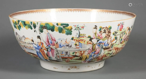 Chinese Export Famille Rose Porcelain Punch Bowl