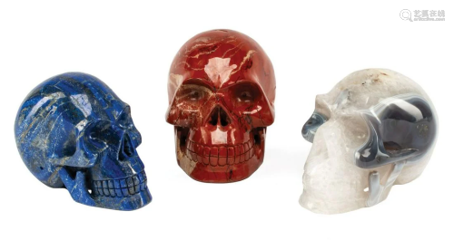 Decorative Carved Semi-Precious Stone Skulls