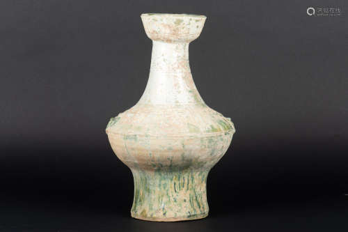 GREEN GLAZED CLAY VASE