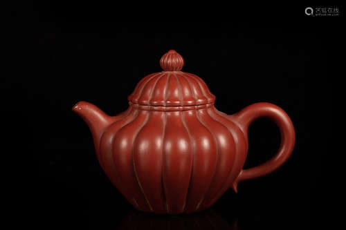 YIXING ZISHA CHRYSANTHEMUM FLOWER TEAPOT