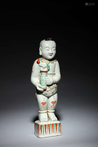 SANCAI PORCELAIN BOY FIGURE