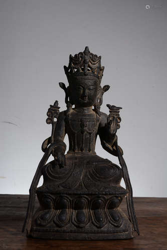 BRONZE CAST 'AVALOKITESHVARA' SEATED FIGURE