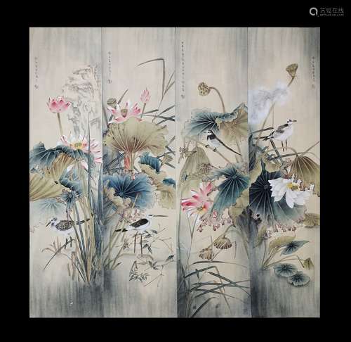 ZHANG DAQIAN: BIRDS FLOWERS PAINTING