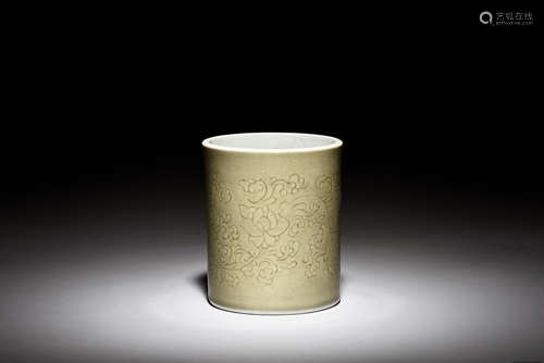 CELADON GLAZED BRUSH POT