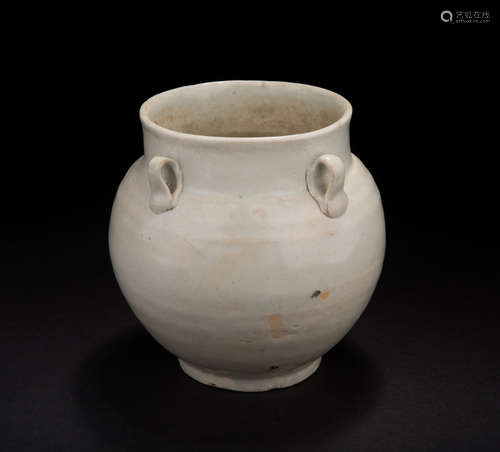 CELADON GLAZED JAR WITH FOUR HANDLES