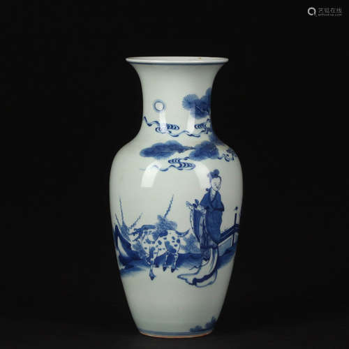 A FAMILLE VERTE FIGURE PORCELAIN BRUSH POT