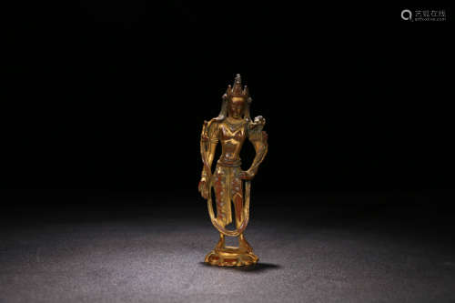 A GILD BRONZE BUDDHA STATUE