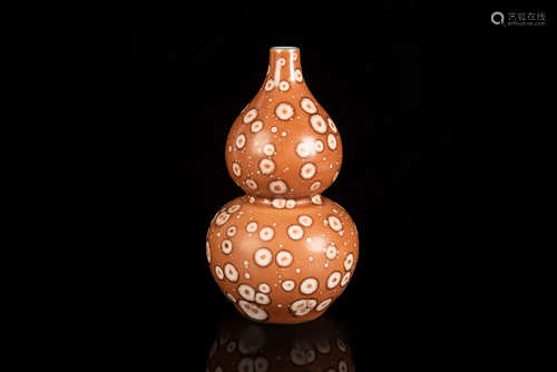 WOOD PATTERN PORCELAIN DOUBLE GOURD VASE