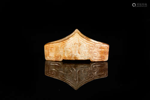 ARCHAIC JADE CARVED SWORD BUCKLE ORNAMENT