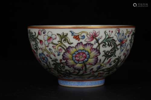 QING DYNASTY YONGZHENG PERIOD--ENAMEL FOLIAGE BOWL