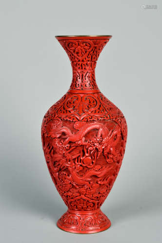 Lacquerwave Red Carving Bottle