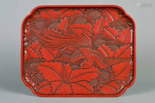Lacquerwave Red Carved Plate