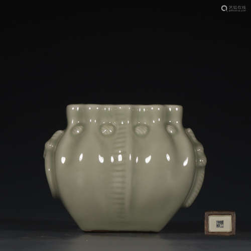 Green Glazed Porcelain Vessel