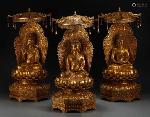 Finely Cast Gilt Bronze Sakyamuni Buddha