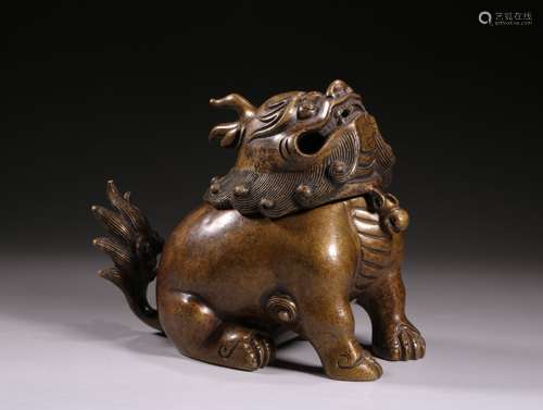 Bronze Guardian Lion Censer