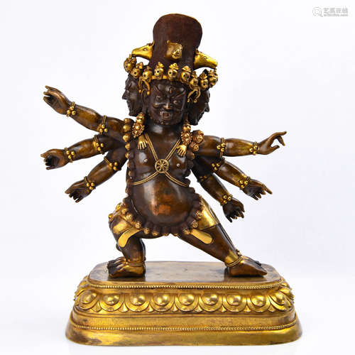 Gilt Bronze Figure Of Mahakala