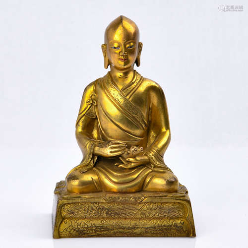 Gilt Bronze Figure Of Guru