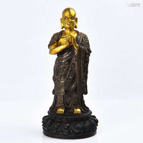 A Gilt Bronze Figure Of Lohan