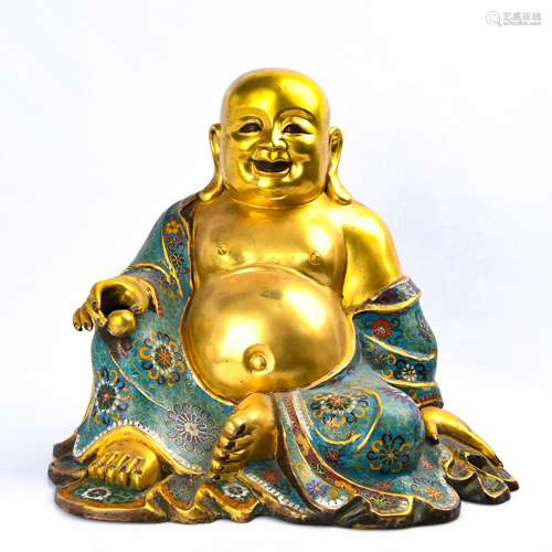 Bronze And Cloisonne Enamel Buddha