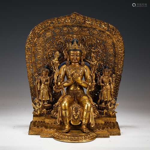 Very Finely Cast Figure Of Maitreya