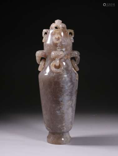 Carved Agate Covered Vase