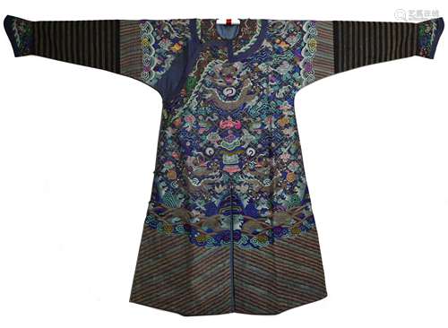 Qing Dyn. Kesi Silk Dragon Robe, Daoguang