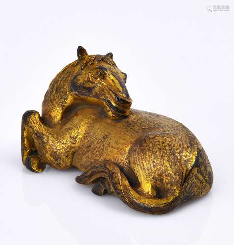 Gilt Bronze Horse With Mark