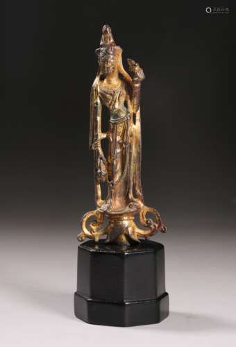 A Chinese Gilt Bronze Figure Of Padmapani