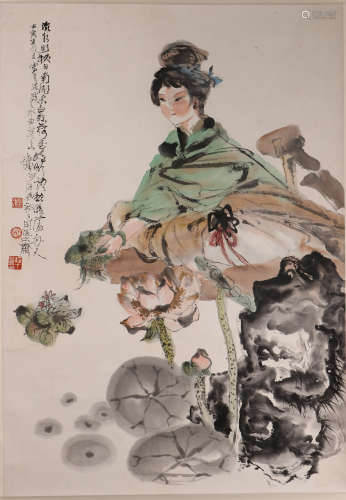 Chinese Scroll Painting With Artists Mark