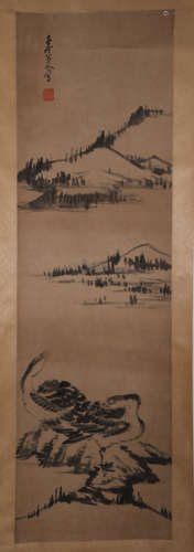 Chinese Scroll Painting With Artists Mark