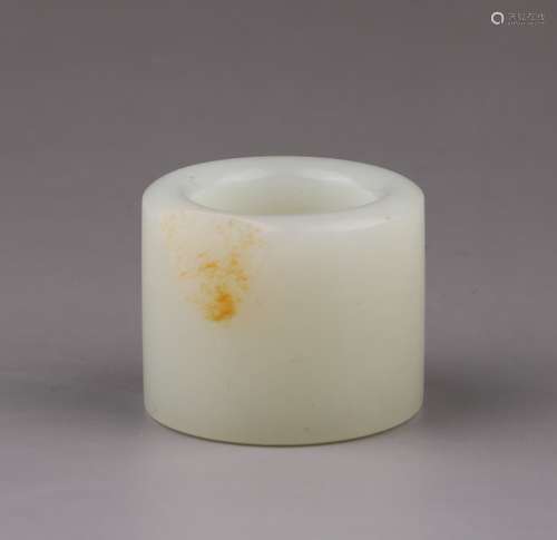 Carved White Jade Archers Ring