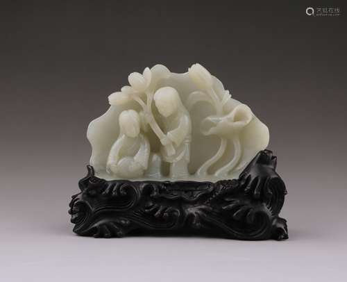 Carved white Jade Girls