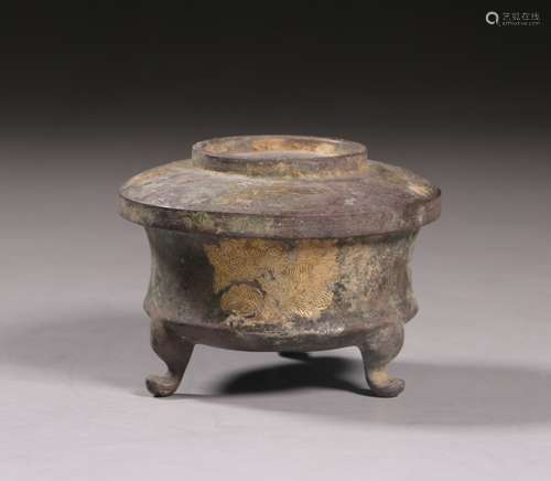 Bronze Covered Tripod Vessel