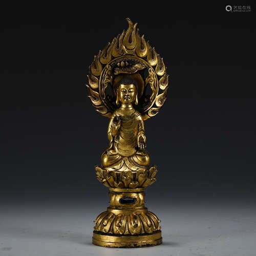 Gilt Bronze Figure of Sakyamuni Buddha