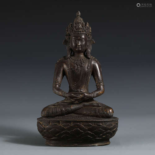 Finely Cast Bronze Figure Of Maitreya With Inscription