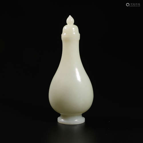 Carved White Jade Vase