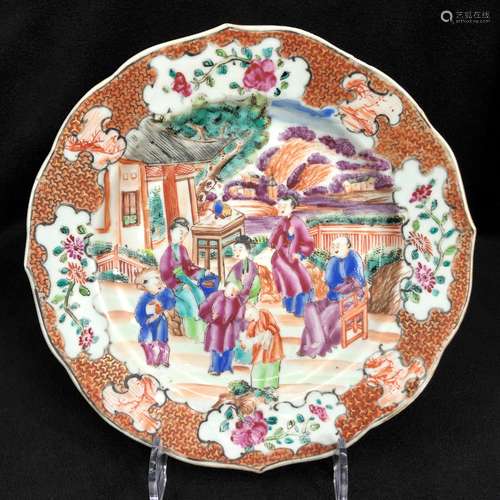 Famille Rose 'Figural' Porcelain Plate