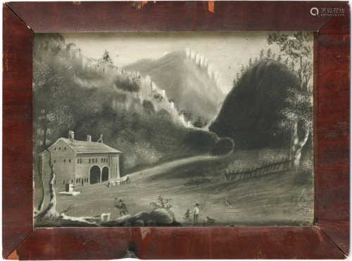 American Folk School, charcoal landscape