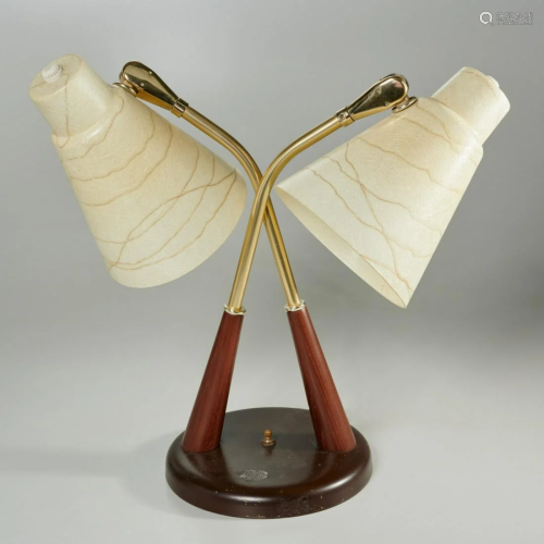 Mid-Century Modern double gooseneck lamp
