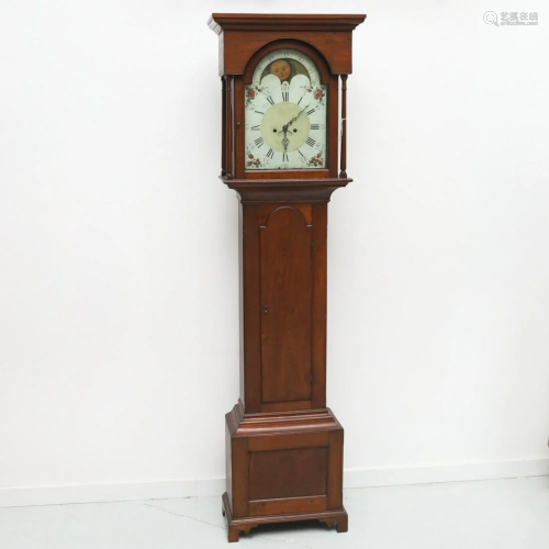 American Federal mahogany tall case clock