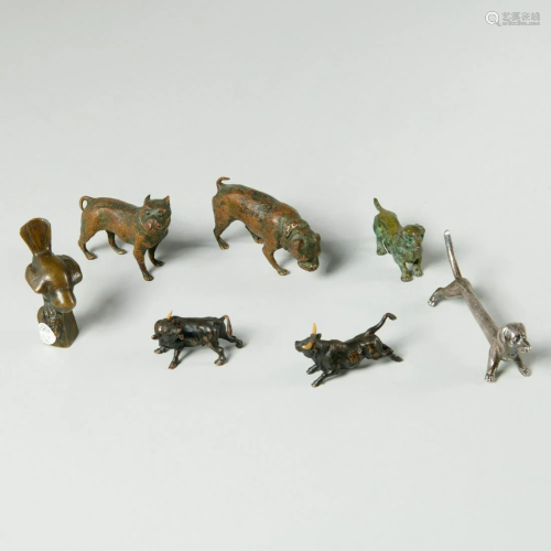 Collection bronze miniature animals, incl. Vienna